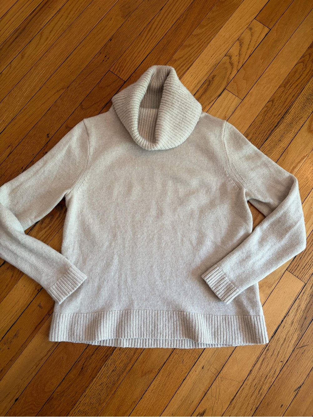 J. Crew Cozy Cream Wool Blend Cowl Neck Sweater. Sz. Large. Minimalist Tailored